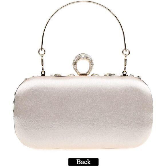 Womens Sparkly Rhinestone Crystal Clutch Bag Glitter Sequin Bridal Purse - Picture 3 of 6